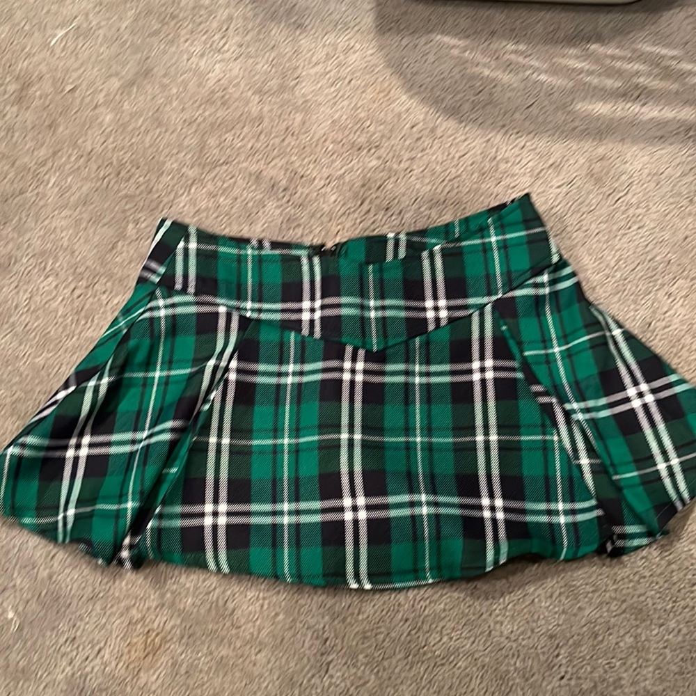 Green Plaid Xtra Mini Skirt